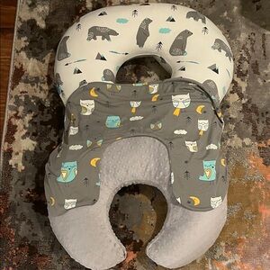 2 Boppy Nursing Pillows with covers and extra cover